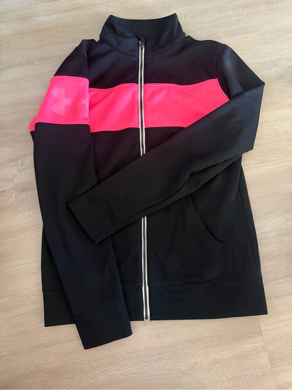 Under Armour Black & Hot Pink Full Zip Activity Jacket